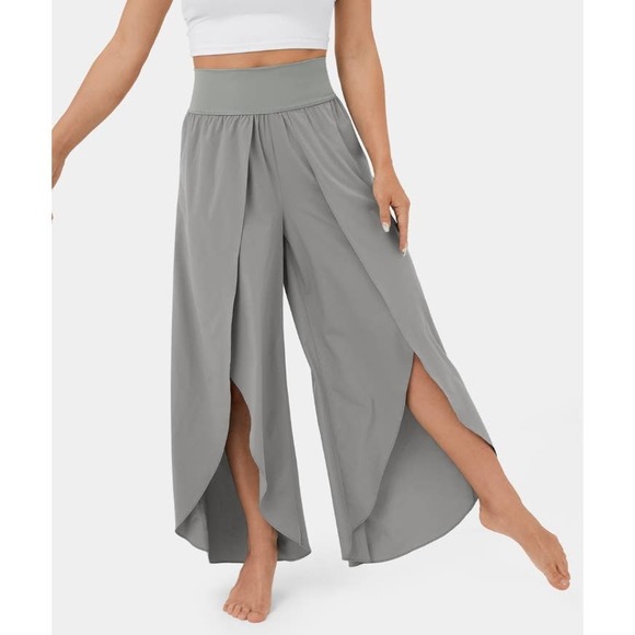 Halara Breezeful High Waisted Pocket Palazzo Split Wide Leg Pants Size XL - Picture 1 of 5